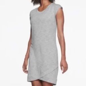 Athleta Beyond Soft Criss Cross Hem Gray Sweatshirt Dress. Size Small